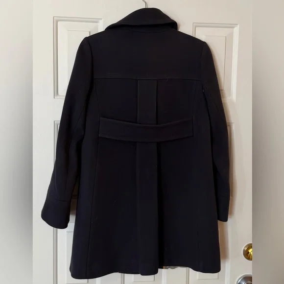 Vintage J. Crew Double-Breasted Wool Pea Coat in Dark Navy - Picture 2 of 13